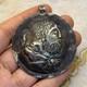 Antique Solid Silver Roman Emperor Portrait Amulet Pendant
