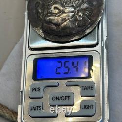 Antique Solid Silver Roman Emperor Portrait Amulet Pendant