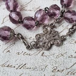 Antique Solid Silver Rosary with Mother-of-Pearl Box, 19th Century