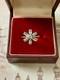Antique Solid Silver/rose Gold Ring With 7 Genuine Blue Topazes Flower