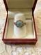 Antique Solid Silver/rose Gold Vermeil Ring With 8 Genuine Blue Topazes