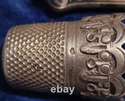 Antique Solid Silver Sewing Kit Oran Algeria L. Beria #K29
