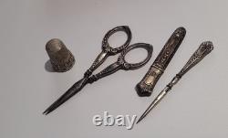 Antique Solid Silver Sewing Kit Oran Algeria L. Beria #K29