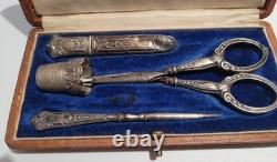 Antique Solid Silver Sewing Kit Oran Algeria L. Beria #K29