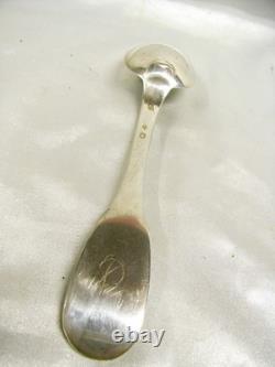 Antique Solid Silver Spoon with Old Man Hallmark Plain Flat Spoon