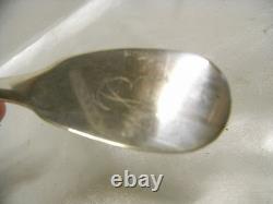 Antique Solid Silver Spoon with Old Man Hallmark Plain Flat Spoon