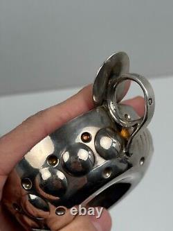 Antique Solid Silver Tastevin Minerva Punch 1 E Guinant from Guerchy Burgundy