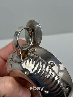 Antique Solid Silver Tastevin Minerva Punch 1 E Guinant from Guerchy Burgundy