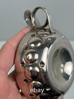 Antique Solid Silver Tastevin Minerva Punch 1 E Guinant from Guerchy Burgundy