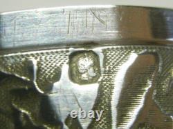Antique Solid Silver Timbale with Minerva Mark, Curon Glass, 62.30 g
