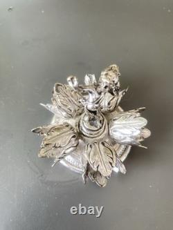 Antique Solid Silver Toothpick Holder (ARG 1000) Cherub / Putti Figurine
