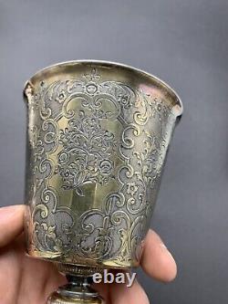 Antique Solid Silver Vermeil Minerva Hallmarked Chalice Glass