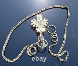 Antique Solid Silver Watch Holder / Clip signed Alfred Quantin, 19th Century