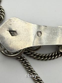 Antique Solid Silver Watch Holder / Clip signed Alfred Quantin, 19th Century