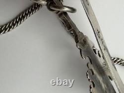 Antique Solid Silver Watch Holder / Clip signed Alfred Quantin, 19th Century
