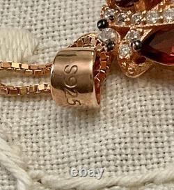 Antique Solid Silver and Real Gold Necklace with Garnets and Topazes Luxury Jewelry