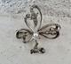 Antique Solid Silver And Vermeil Art Nouveau Brooch With Pearl Clover Motif Vintage