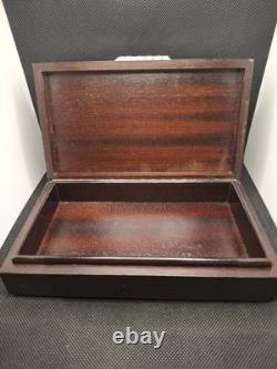 Antique Solid Silver and Wood Cigar Box
