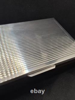 Antique Solid Silver and Wood Cigar Box