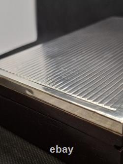 Antique Solid Silver and Wood Cigar Box