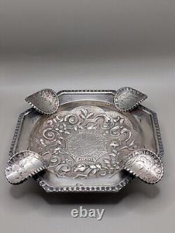 Antique Spanish ashtray in solid silver (332 grams)