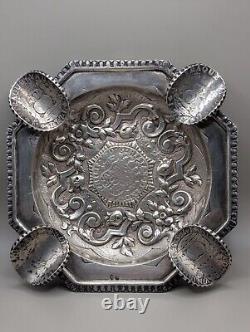 Antique Spanish ashtray in solid silver (332 grams)