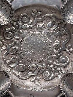 Antique Spanish ashtray in solid silver (332 grams)