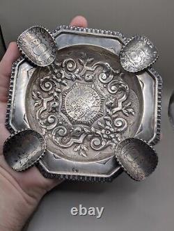 Antique Spanish ashtray in solid silver (332 grams)