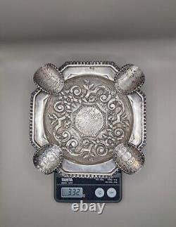 Antique Spanish ashtray in solid silver (332 grams)