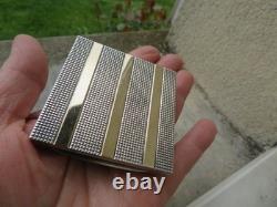 Antique Square Box in Solid Silver and Vermeil, 101 g