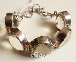 Antique Sterling Silver Bracelet Set With Citrine Silver