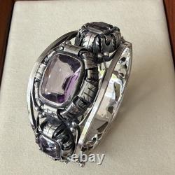 Antique Sterling Silver Bracelet with Amethyst