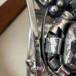 Antique Sterling Silver Bracelet with Amethyst