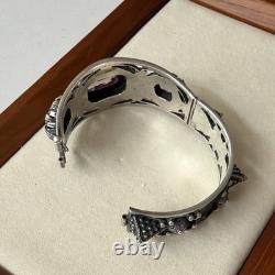 Antique Sterling Silver Bracelet with Amethyst