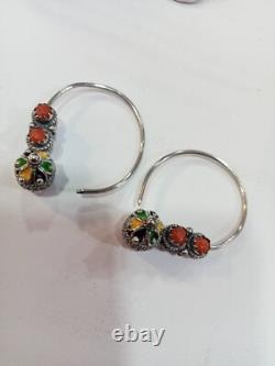 Antique Traditional Solid Silver Earring Wrapped With
