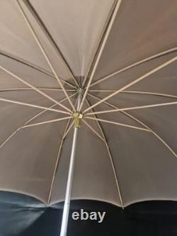 Antique Umbrella with Silk Canopy and 800 Sterling Silver Handle