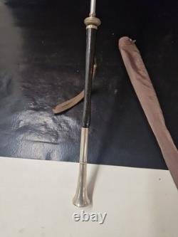 Antique Umbrella with Silk Canopy and 800 Sterling Silver Handle