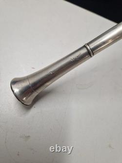 Antique Umbrella with Silk Canopy and 800 Sterling Silver Handle
