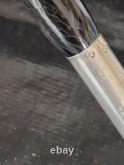 Antique Umbrella with Silk Canopy and 800 Sterling Silver Handle
