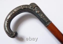 Antique Umbrella with Solid Silver Handle Circa 1910