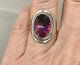 Antique Unique Ring Solid Silver Crafted Genuine Mystic Topaz Size 55