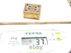 Antique Vermeil Gold Box on Solid Silver with Russian Enamel 84