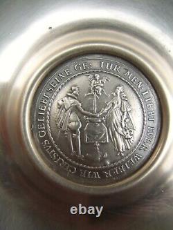 Antique Wedding Medals Germany Dadler Silver Platter Empty Pocket