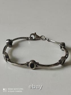 Antique Women’s Solid Silver and Onyx Bracelet