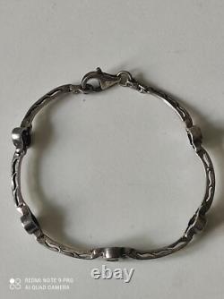 Antique Women’s Solid Silver and Onyx Bracelet