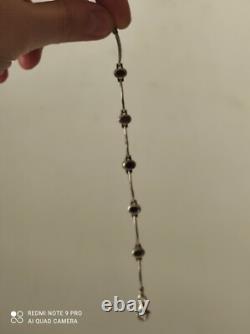 Antique Women’s Solid Silver and Onyx Bracelet