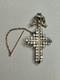 Antique Yvetot Cross In Solid Silver, Gold, And Rhine Stones, Normandy 19th Century