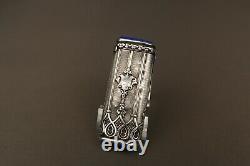 Antique and Rare Solid Silver and Lapis Lazuli Matchbox Patent