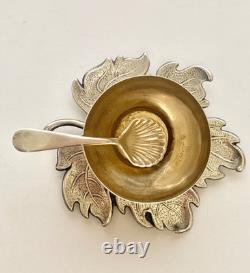 Antique apple-shaped mustard pot in 925/1000 sterling silver, weight 59 g