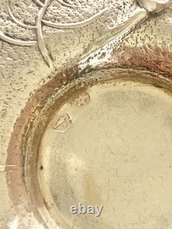 Antique apple-shaped mustard pot in 925/1000 sterling silver, weight 59 g